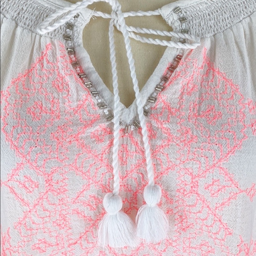 Anthropologie Maeve Neon-Stitched Peasant Blouse - Picture 3 of 8